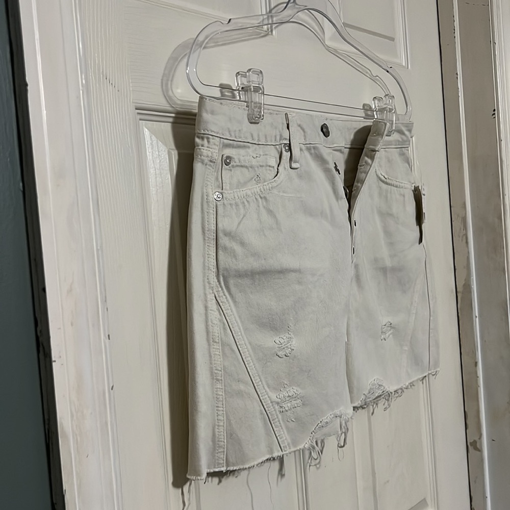 NWT $60 Free People | We the Free | Distressed & Ripped Denim Jean Skirt - Picture 3 of 13